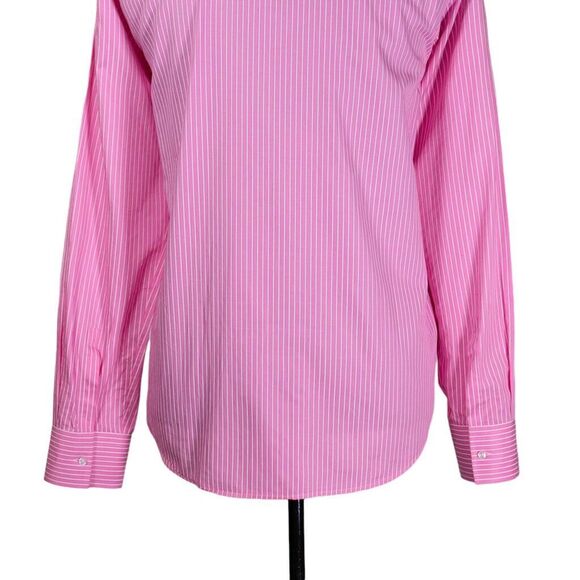Hugo Boss Mens Dress Shirt Button Up Pink White Striped Cotton EU 42 US 16.5 - Picture 9 of 9